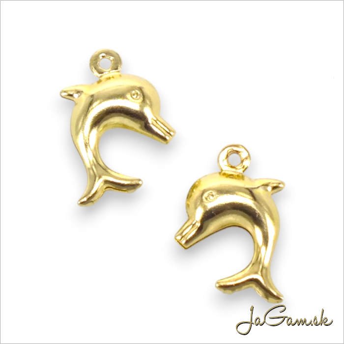 Prívesok Delfín CHIRURGICKÁ OCEĽ 16x10mm, 5ks (CH1743g)